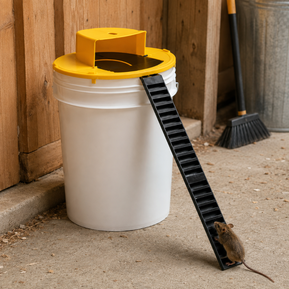 Automatic Bucket Trap Lid with Flip Platform and Ladder System, 4-Pack