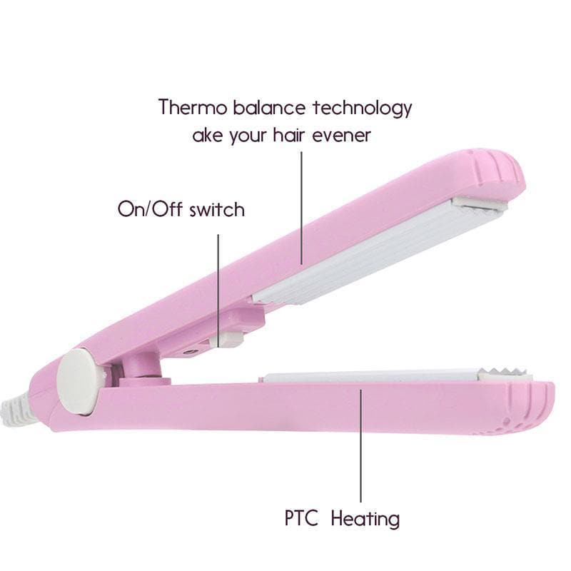 Mini Hair Straightener with 3D Floating Ceramic Plates and 30-Second Heat Up