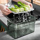 Transparent Refrigerator Storage Box with Ventilated Lid and Stackable Design