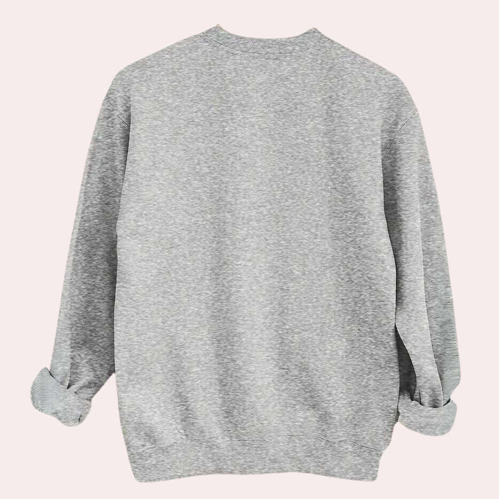 Women's Halloween Sweatshirt with Ghost and Pumpkin Print