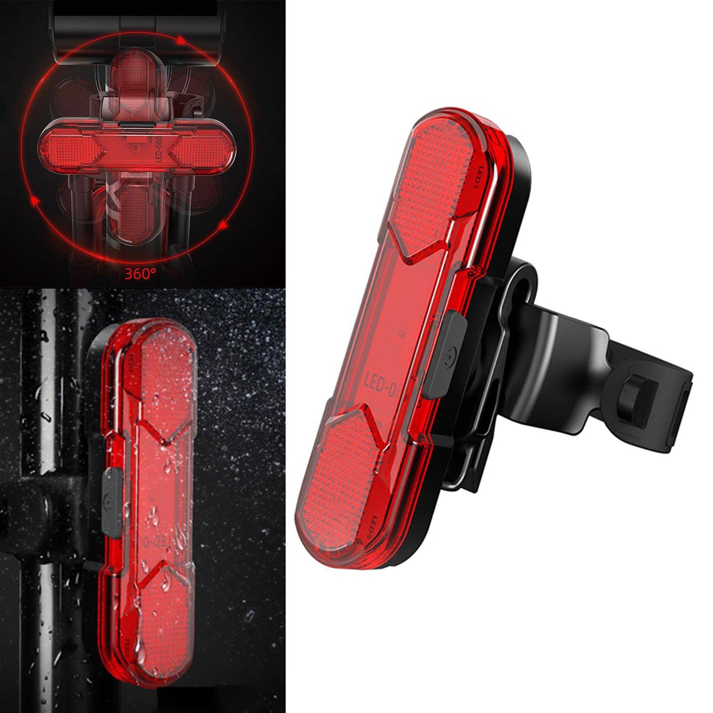 LED Bicycle Light Set with 1000 Lumen Headlight and Red Taillight, 6 Modes