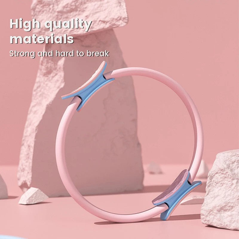 Fiberglass Resistance Ring with Padded Foam Handles and Non-Slip Grip for Pilates