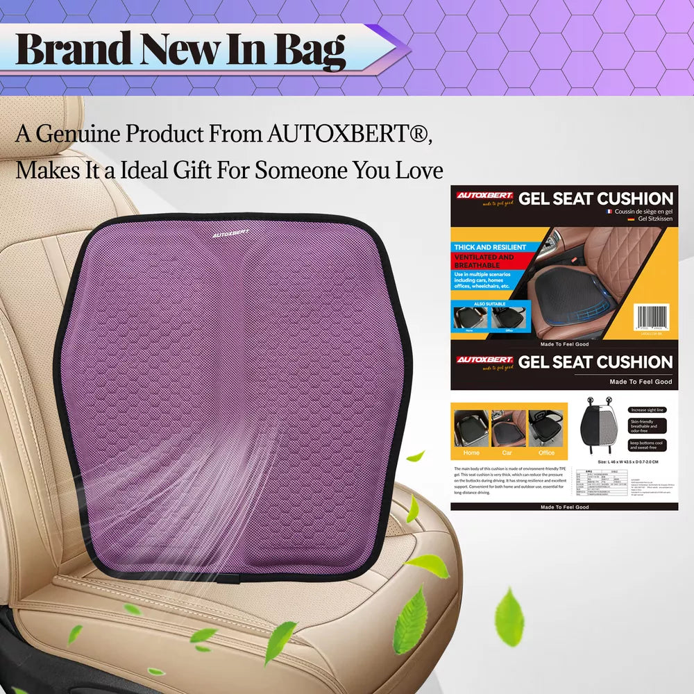 Gel Memory Foam Seat Cushion with Honeycomb Airflow and Cooling Layer