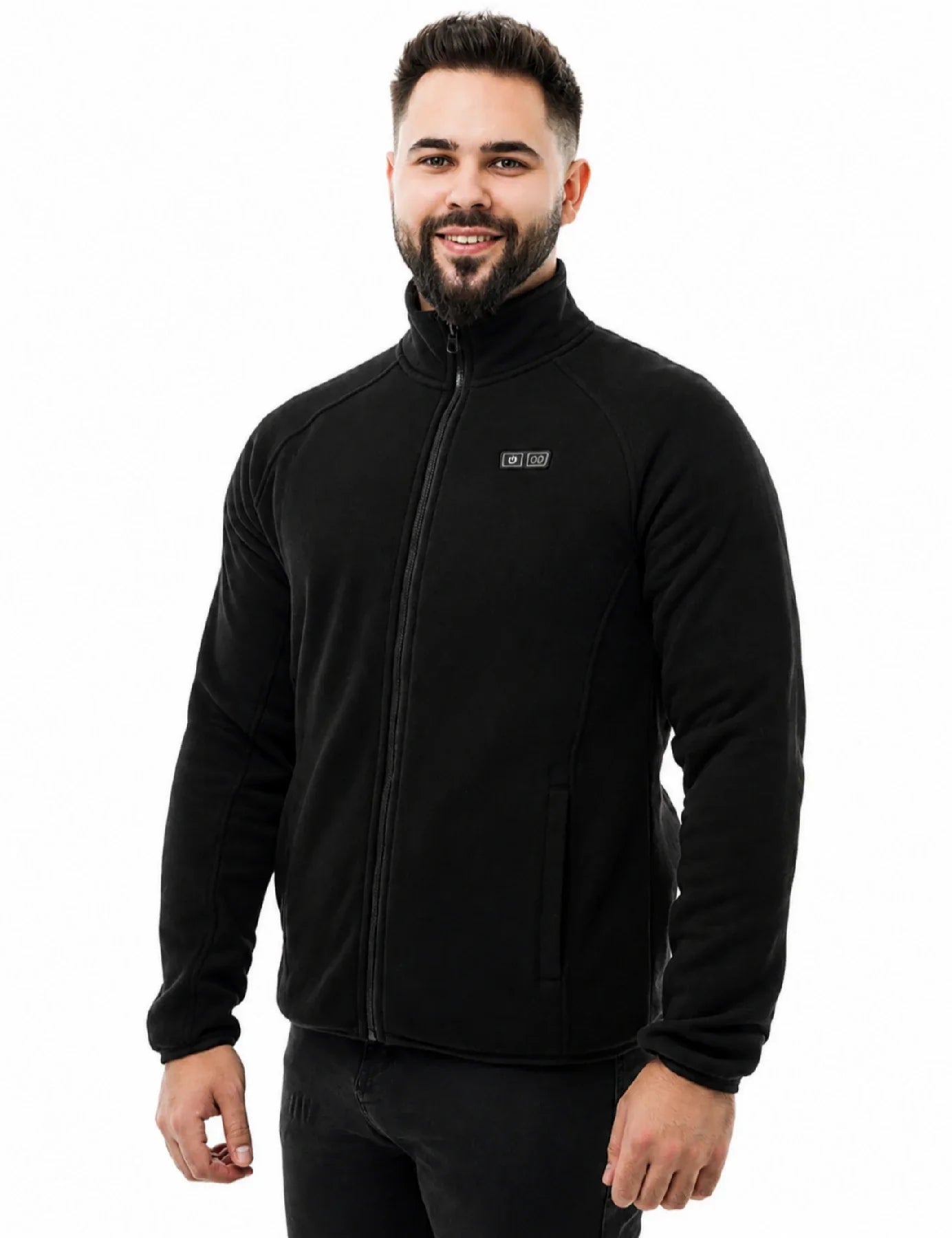 Heated Fleece Jacket with Five Carbon Fiber Zones and Power Bank Compatibility
