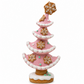 Gingerbread Christmas Tree with LED Lights and Pink Resin, 10.8in Tabletop Decoration