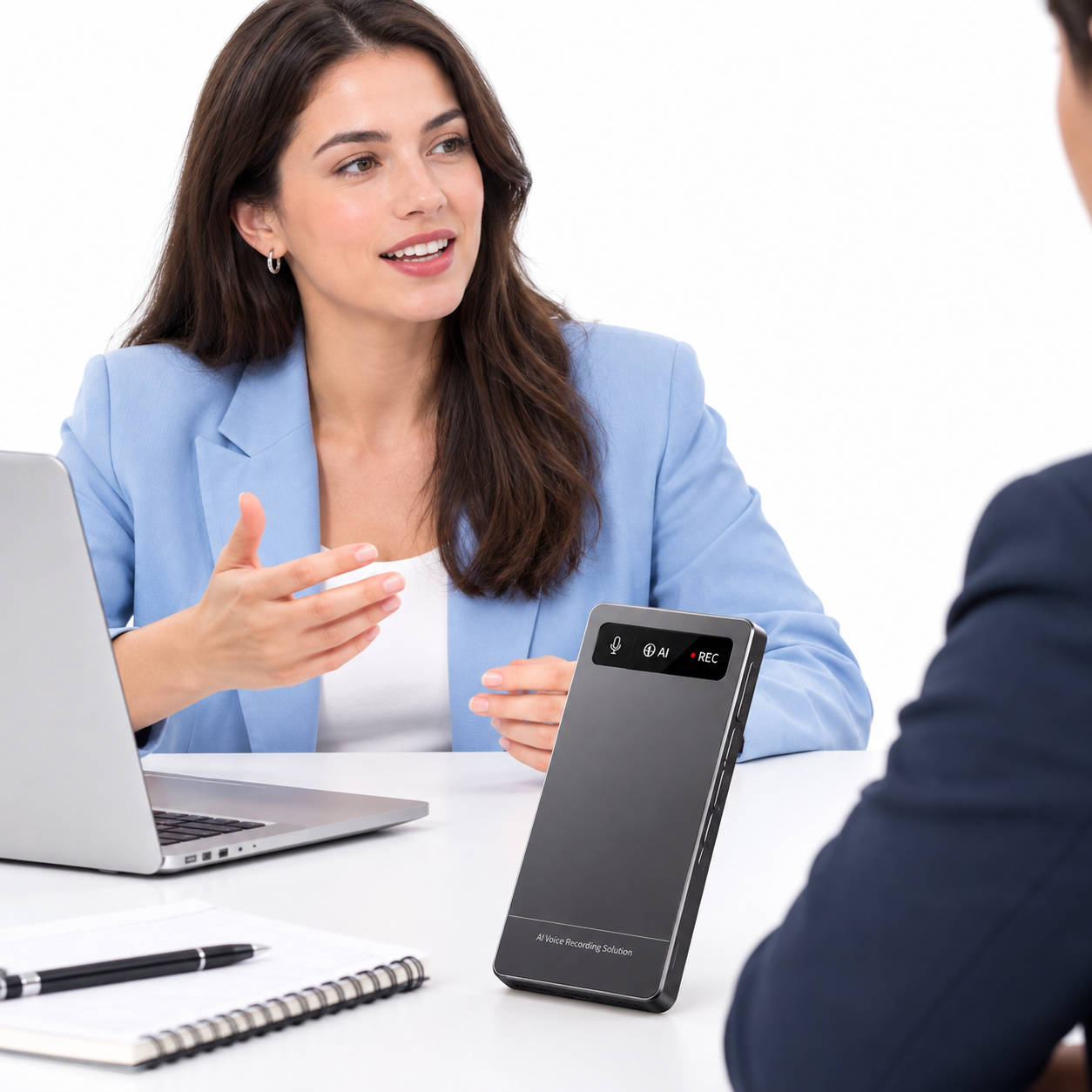 AI Voice Recorder, Smart Meeting Notes, Real Time Translation and AI Noise Reduction, Portable Digital Audio Recorder