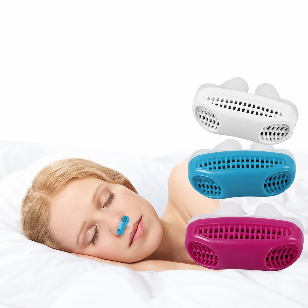 Compact Nasal Airflow Device with Low-Profile Design for Nighttime Use