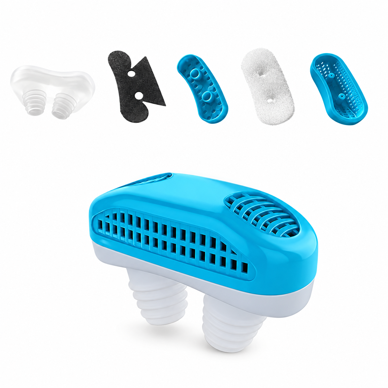 Compact Nasal Airflow Device with Low-Profile Design for Nighttime Use