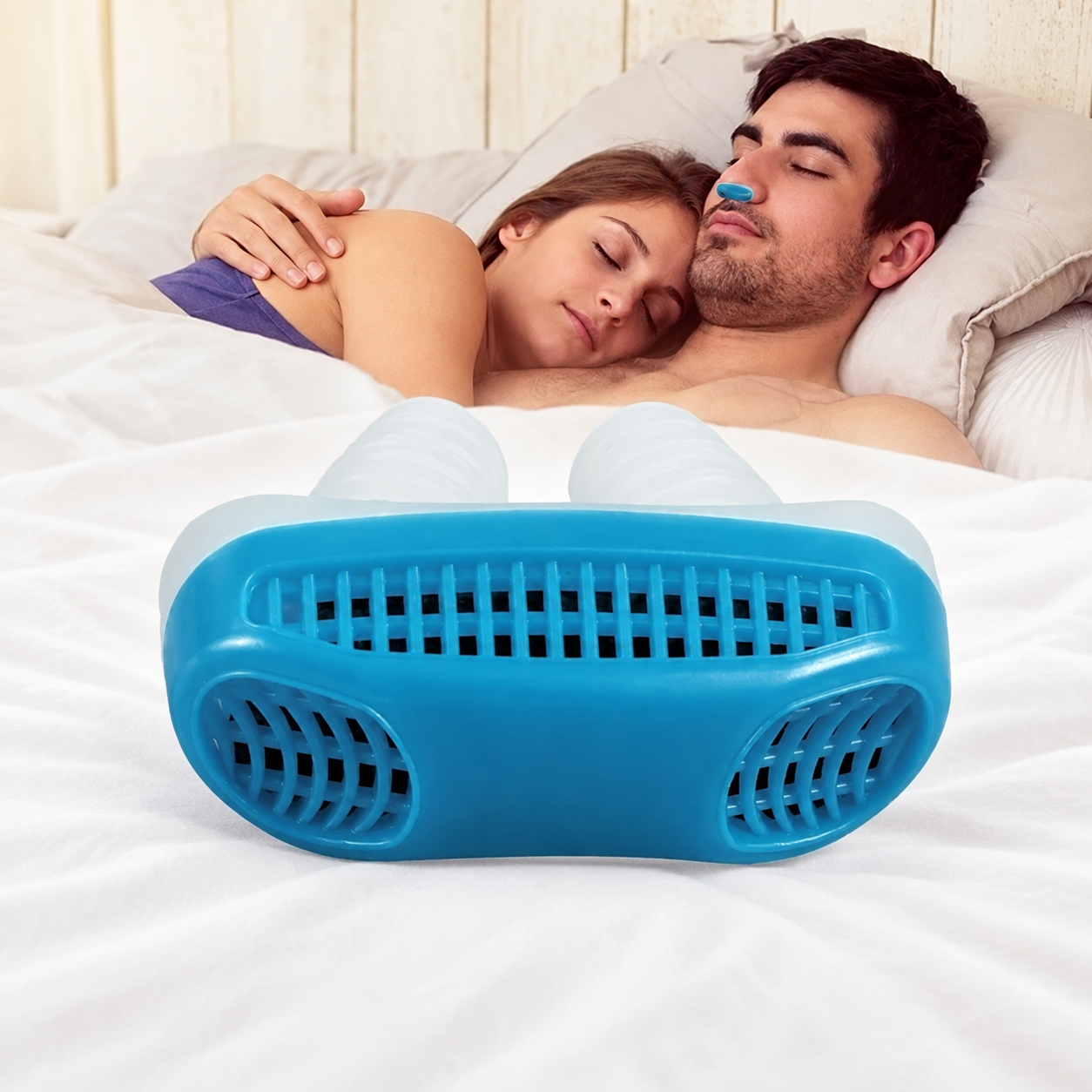Compact Nasal Airflow Device with Low-Profile Design for Nighttime Use