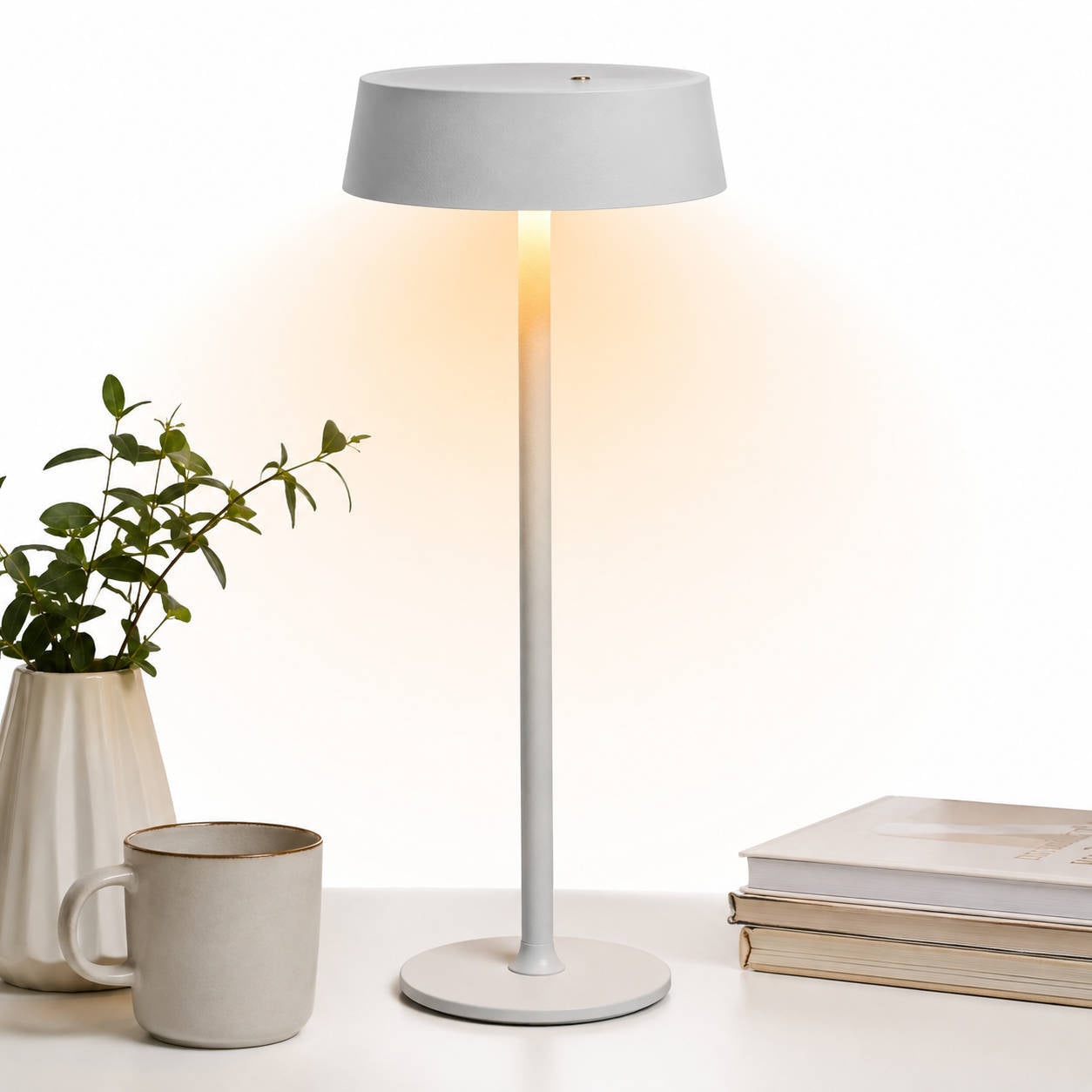 Touch Control Table Lamp, Rechargeable Dimmable LED Bedside Light, Portable Ambient Night Lamp for Bedroom and Living Room