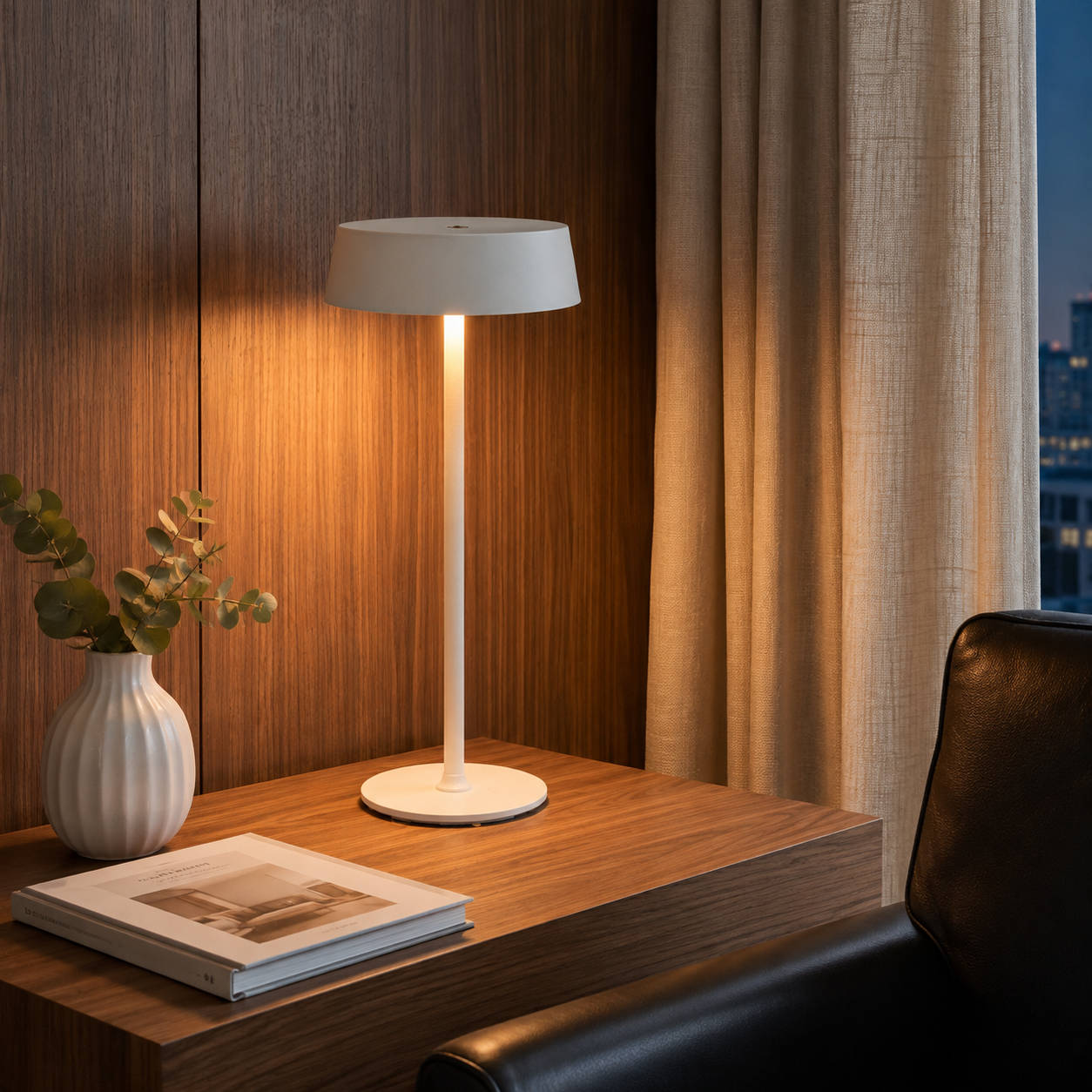Touch Control Table Lamp, Rechargeable Dimmable LED Bedside Light, Portable Ambient Night Lamp for Bedroom and Living Room