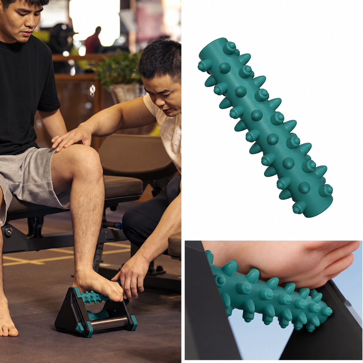 Foot Stretcher Rocker with Arch Massage Ridges and Textured Grip