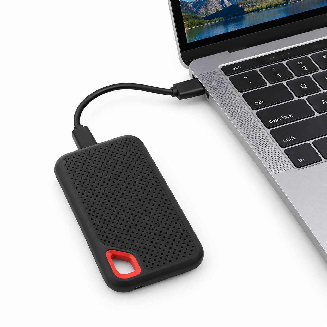 Portable External SSD, High Speed Shockproof Solid State Drive, Compact External Storage for Files, Photos, Videos and Backups
