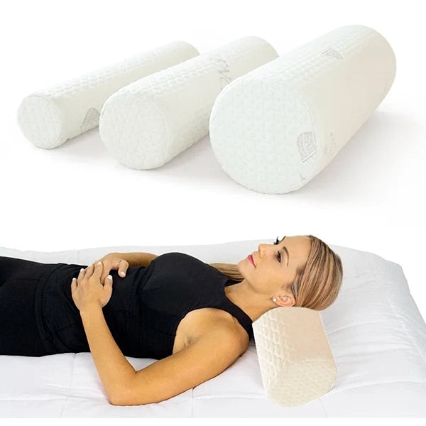 Memory Foam Neck Pillow with Cotton Cover and Shape Retention, Three Sizes Available