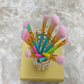 Makeup Brush Holder with Crystal Beads and Stainless Steel Frame, Gold or Silver
