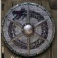 Wooden Viking Shield with Double Raven Design and Battleworn Finish, 12 Inch