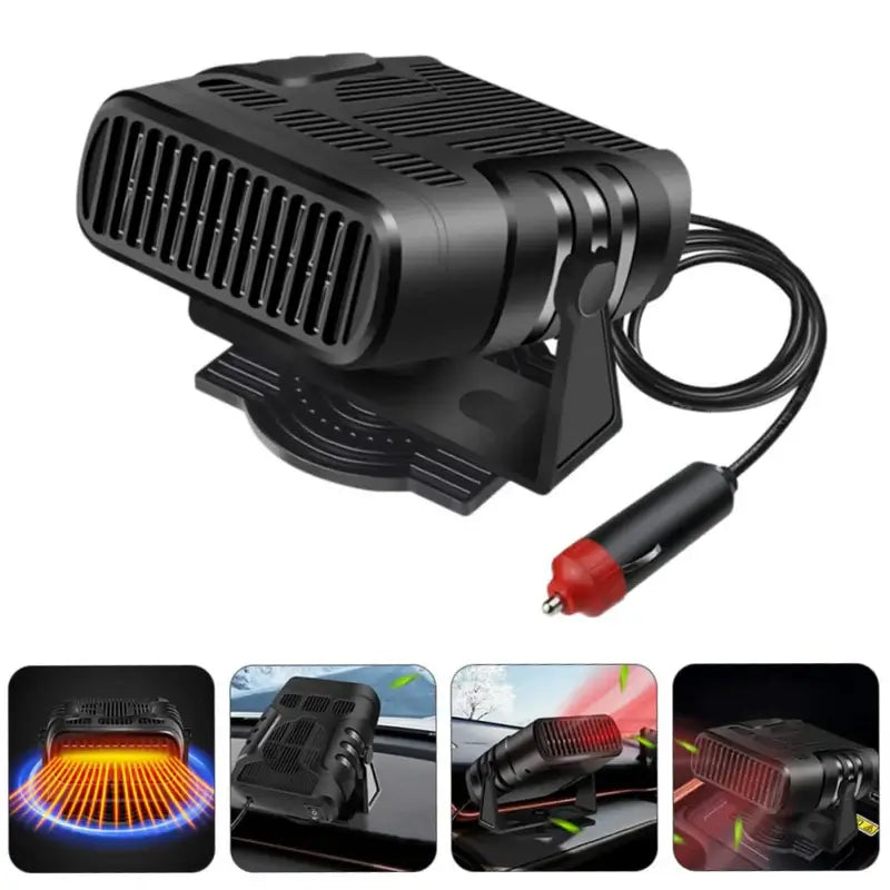Portable Car Heater and Fan with 360 Degree Rotation and Defrost Function