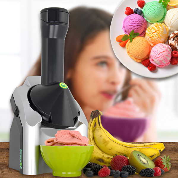 Frozen Dessert Maker with Simple Controls and Dishwasher Safe Parts