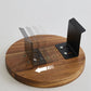 Solid Wood Armrest Tray with Secure Clip Attachment and Walnut Finish
