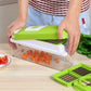 Vegetable Slicer with 8 Interchangeable Blades and Hand Guard, Built-in Container