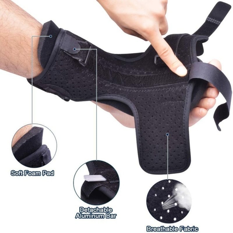 Adjustable Night Splint with Breathable Fabric and Arch Support for Foot Soreness