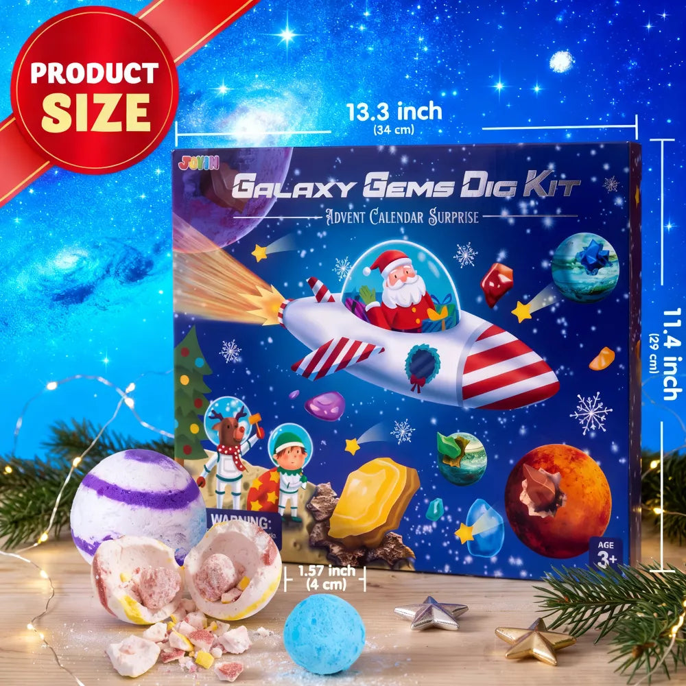 Crystal Geode Excavation Advent Calendar with 21 Natural Stones and Geology Tools