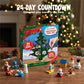 24-Piece Ornament Advent Calendar with Holiday Character Designs and Glitter Finishes