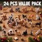 Pet Advent Calendar with 24 Dog and Cat Figurines and Interactive Play Mat