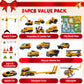 Construction Vehicle Advent Calendar with 24 Alloy Pieces and Foldable City Play Mat for Ages 3 Plus