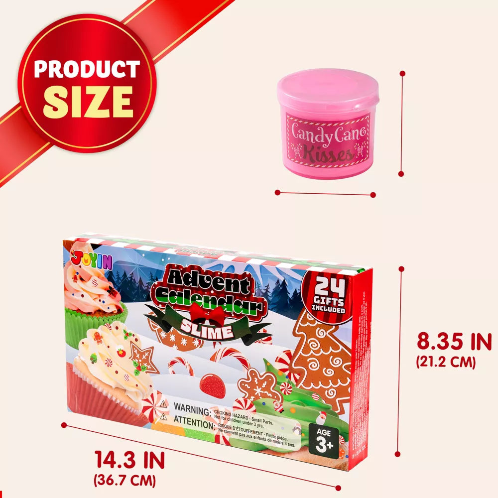 Slime Advent Calendar with 24 Daily Surprises and Holiday Charms, Festive Sprinkles