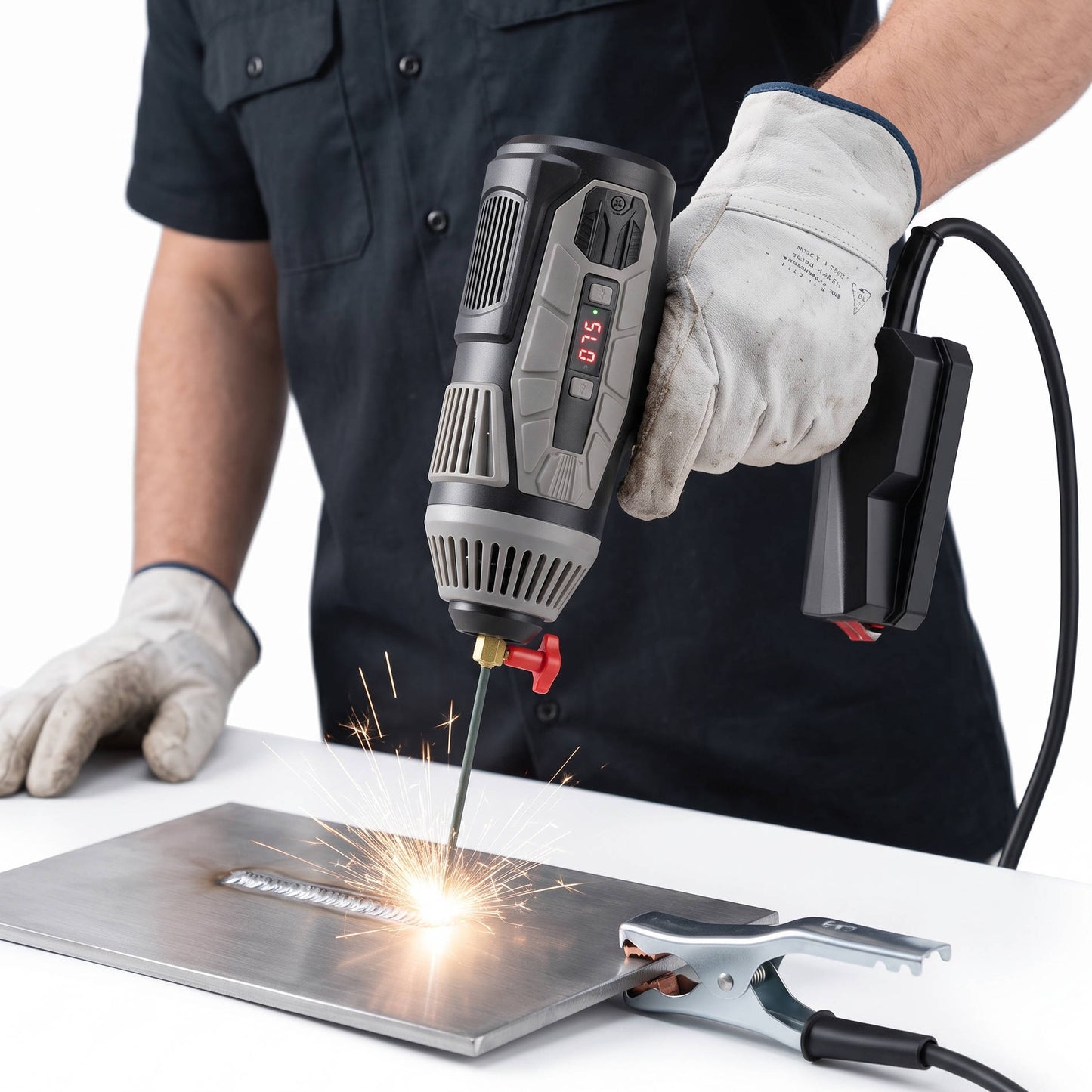 Portable ARC Welding Machine, 110V Handheld IGBT Inverter Welder, Adjustable Current, 3 32 inch Rod Compatible