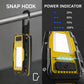 1000 Lumen Magnetic LED Work Light, 4800mAh Rechargeable Battery with 180 Degree Rotating Hook for Car Repair and Emergencies