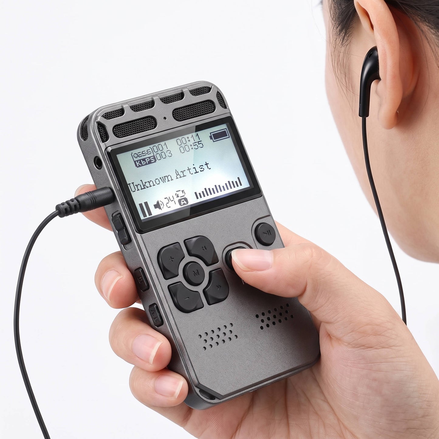 64GB Rechargeable LCD Digital Audio Sound Voice Recorder Dictaphone MP3 Player