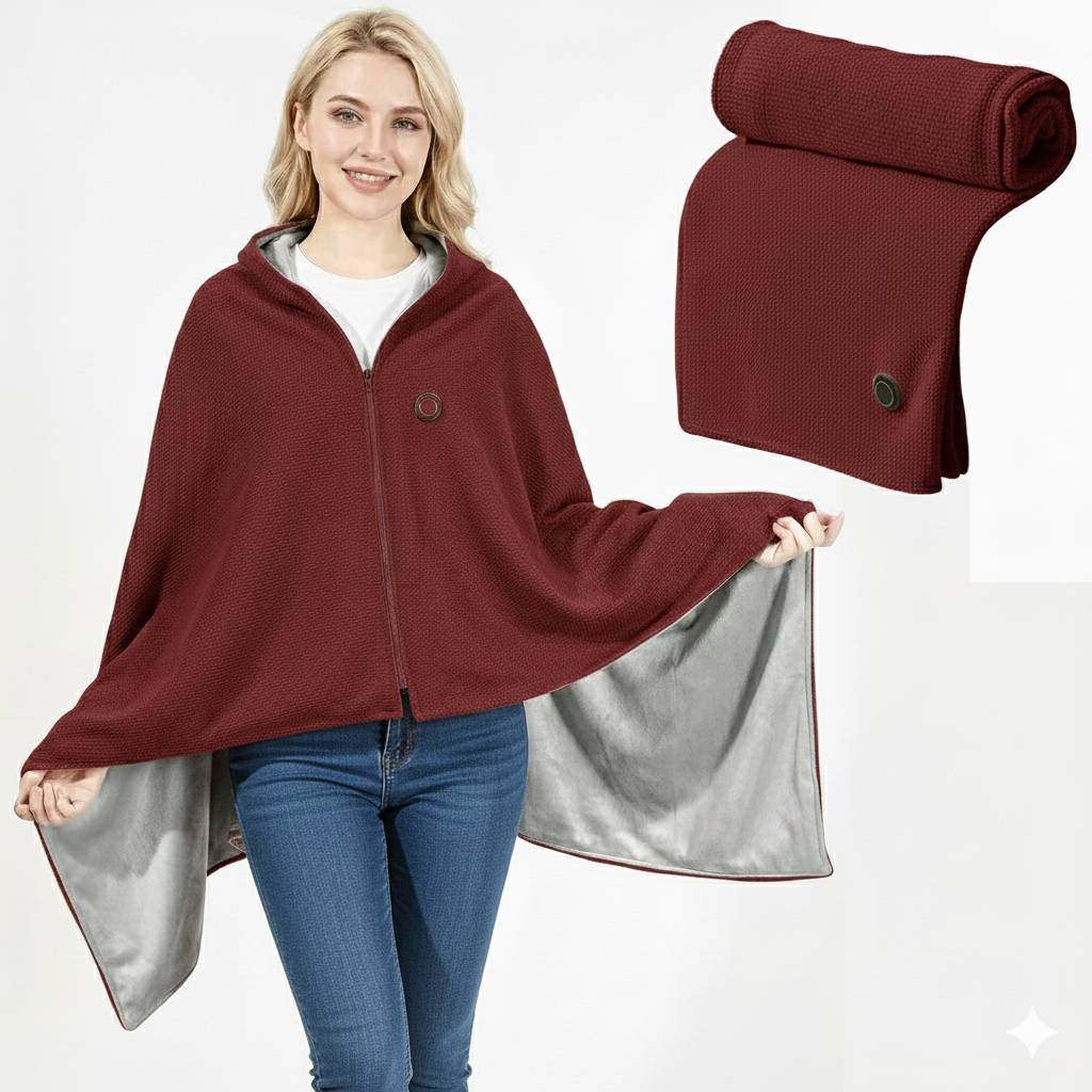 Heated Shawl Wrap with Eight Zone Carbon Fiber and Three Temperature Settings