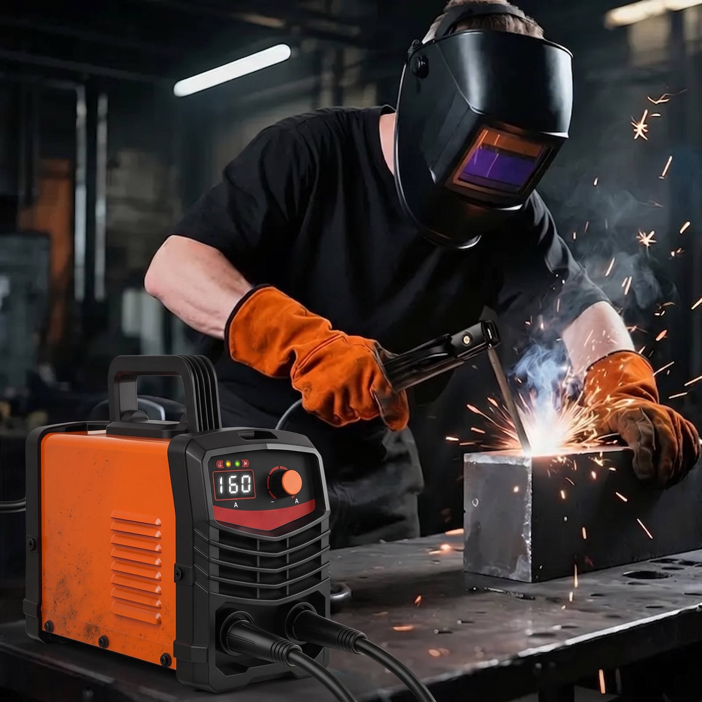 110V Mini Stick Welder Kit, Portable IGBT Inverter Welding Machine, Digital Display, Hot Start and Anti Stick