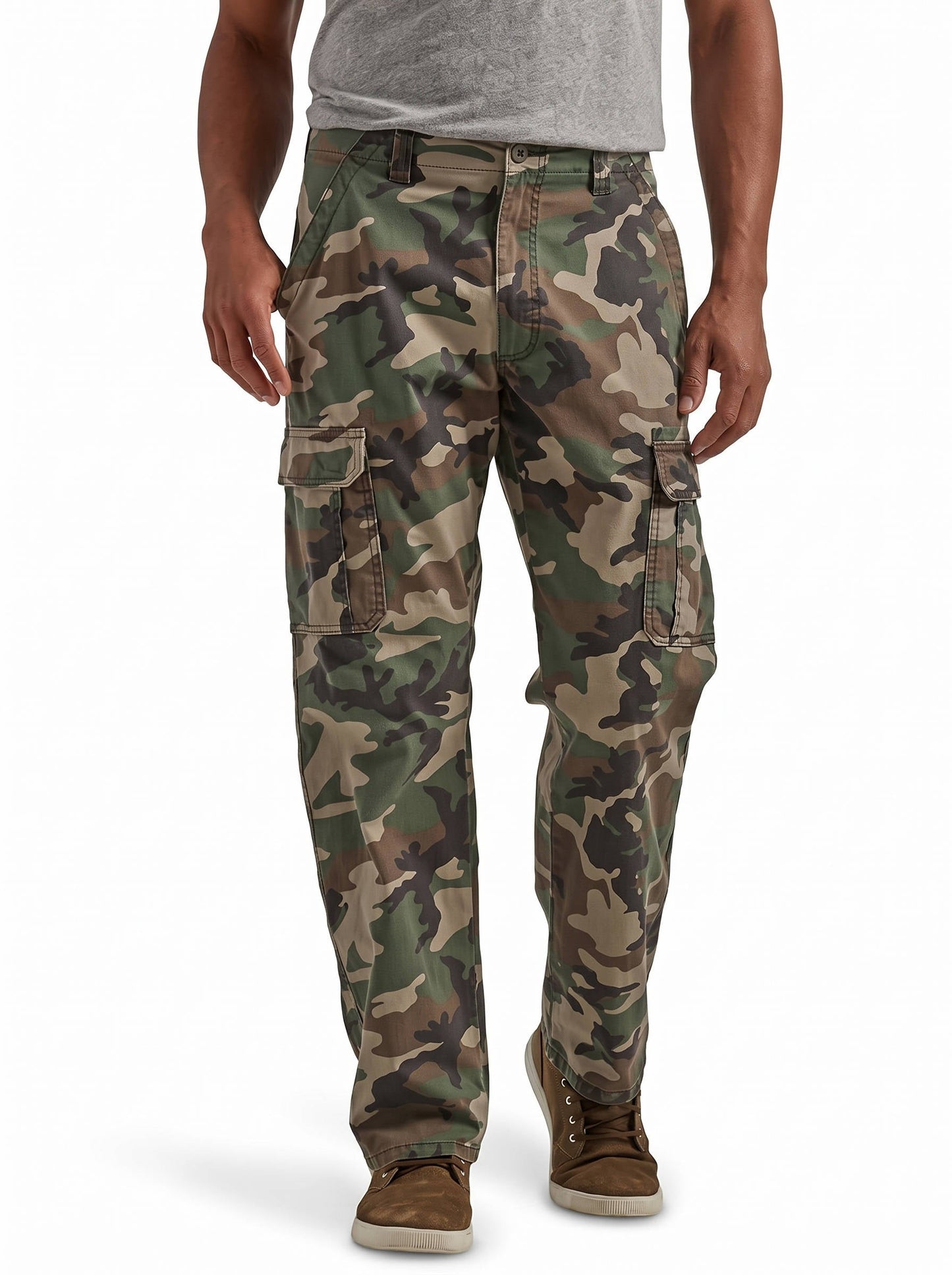 Cargo Hunting Pants with Stretch Twill Fabric and Six Pockets for Men