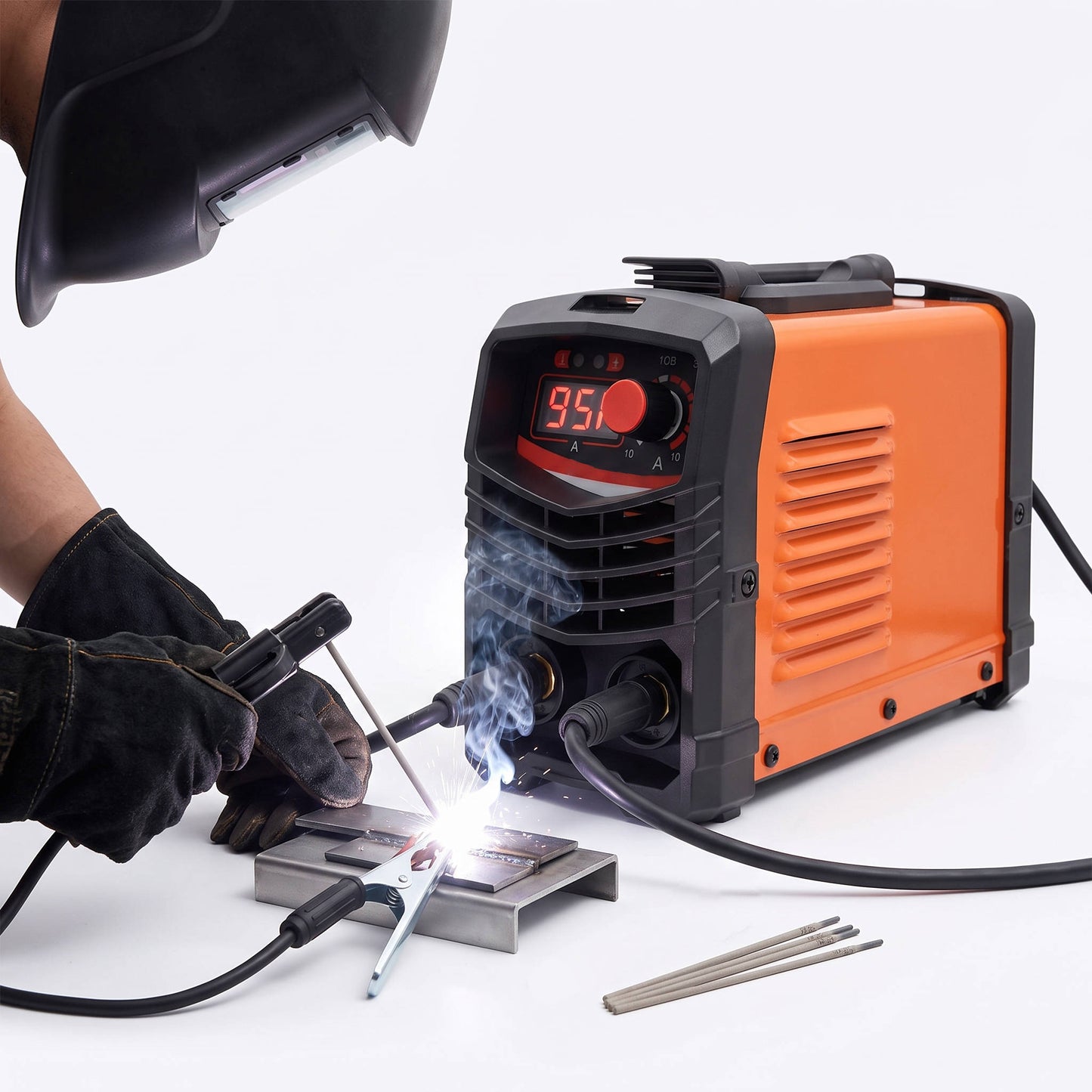 110V Mini Stick Welder Kit, Portable IGBT Inverter Welding Machine, Digital Display, Hot Start and Anti Stick