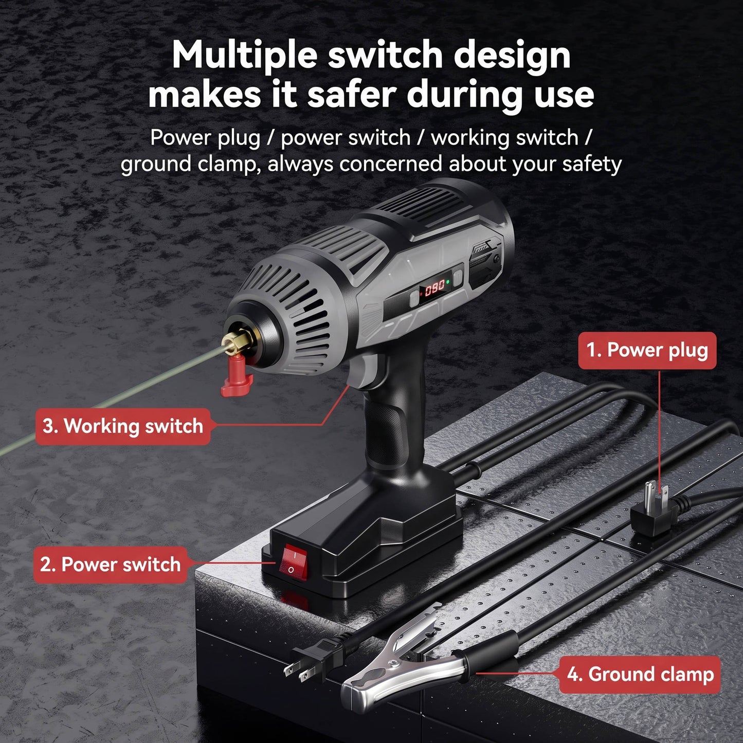 Portable ARC Welding Machine, 110V Handheld IGBT Inverter Welder, Adjustable Current, 3 32 inch Rod Compatible