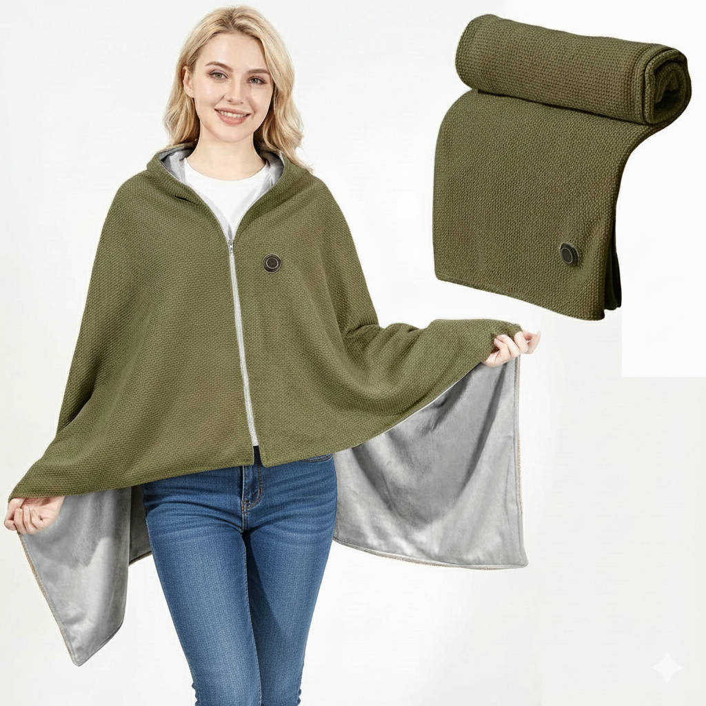 Heated Shawl Wrap with Eight Zone Carbon Fiber and Three Temperature Settings