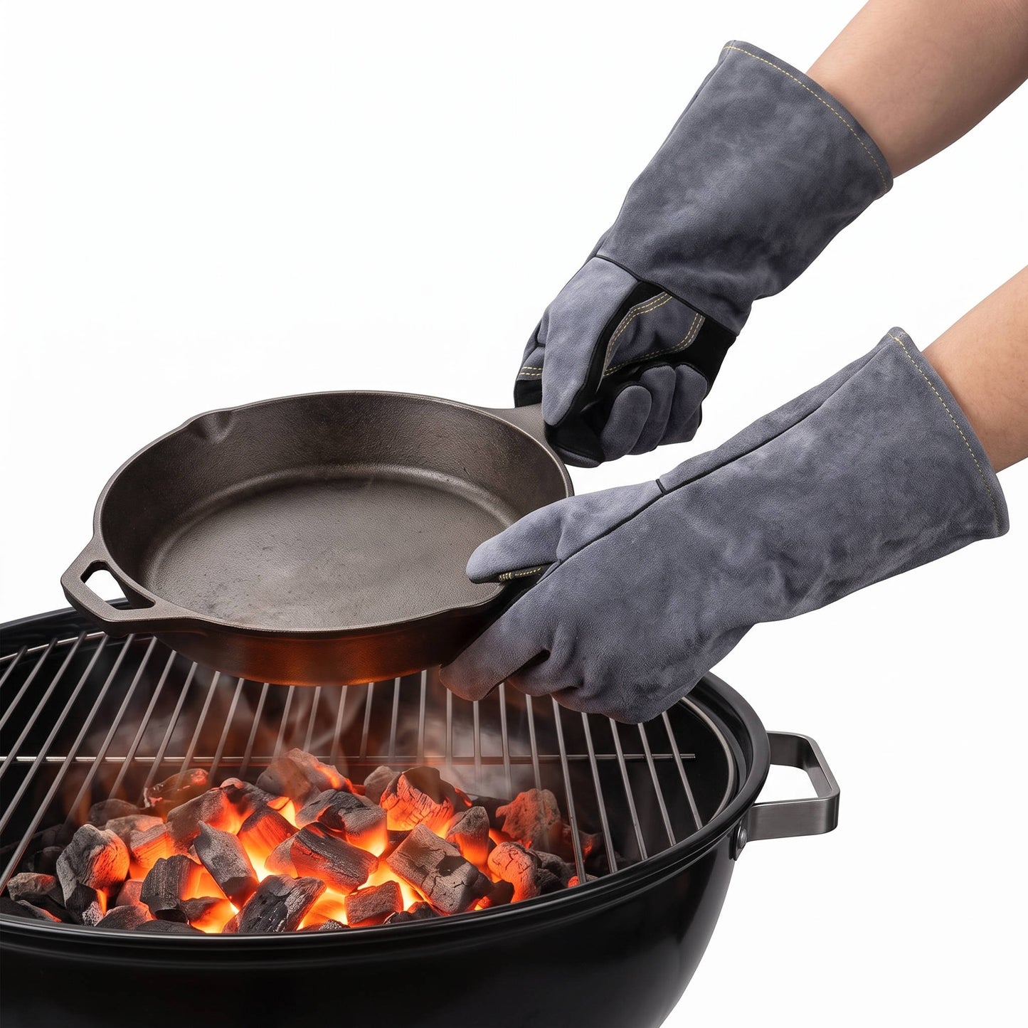 Extreme Heat Resistant Safety Gloves, BBQ Grill Welding Mittens, High Temperature Protective Gloves