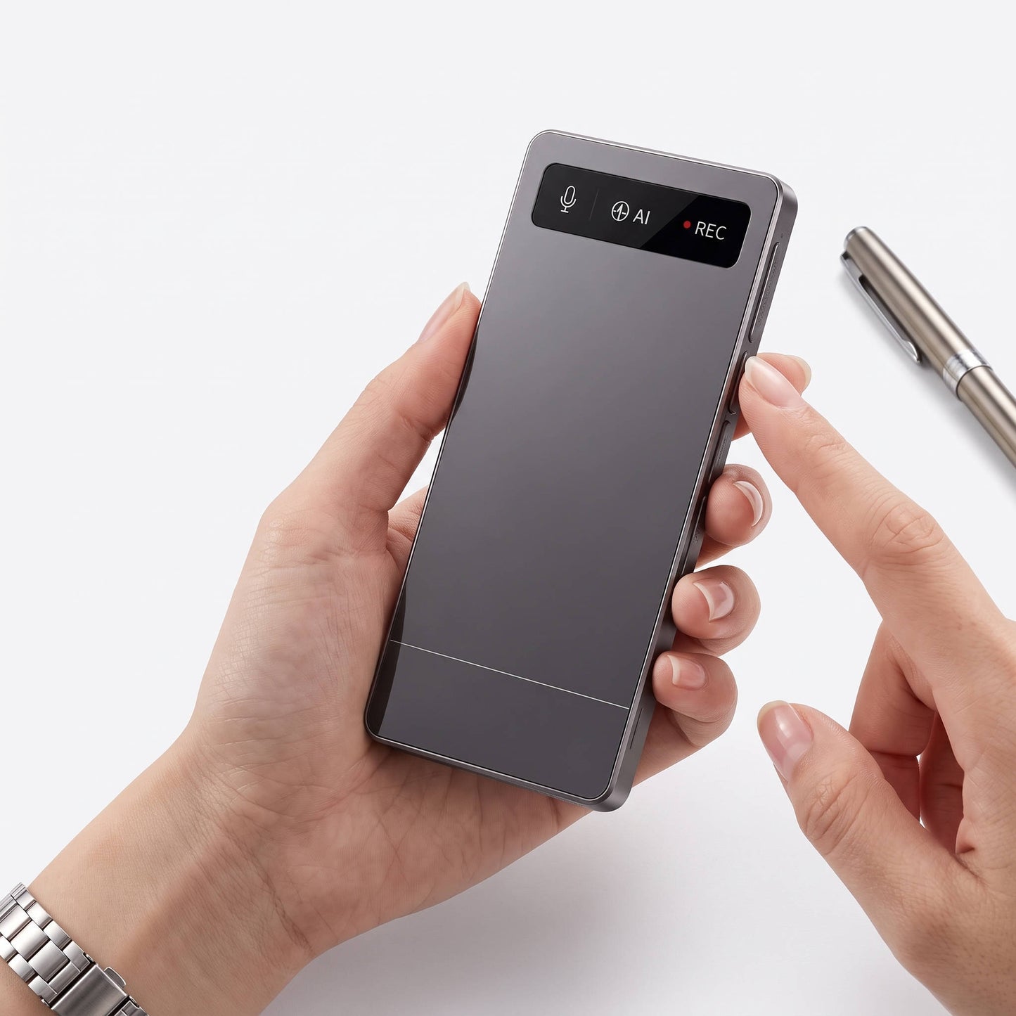 AI Voice Recorder, Smart Meeting Notes, Real Time Translation and AI Noise Reduction, Portable Digital Audio Recorder