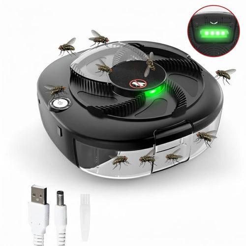 Automatic Fly Trap with Rotating Arm and Removable Collection Tray, USB Rechargeable All Vera Mart