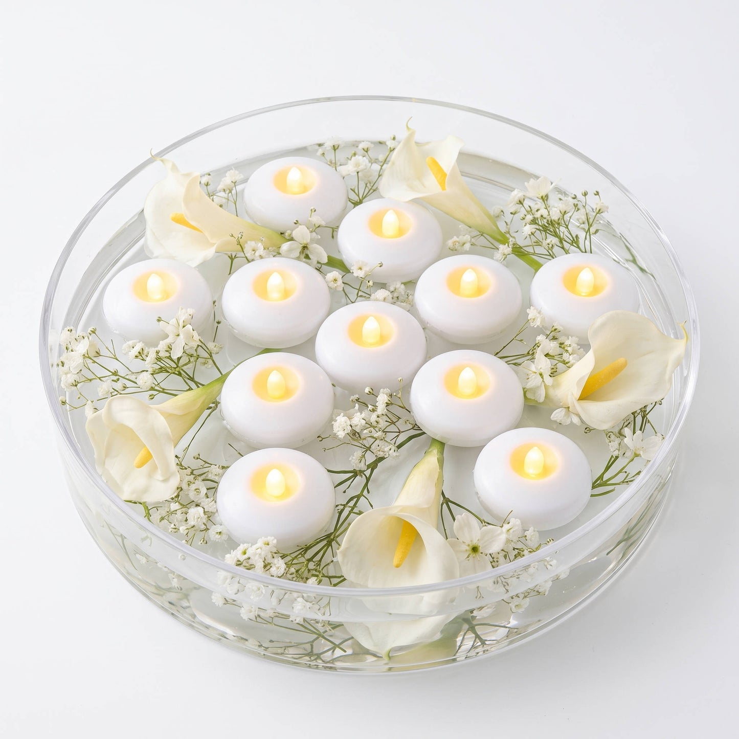 12 Pack Floating LED Tea Candles, Water Activated Waterproof Flameless Lights for Pools, Parties and Camping