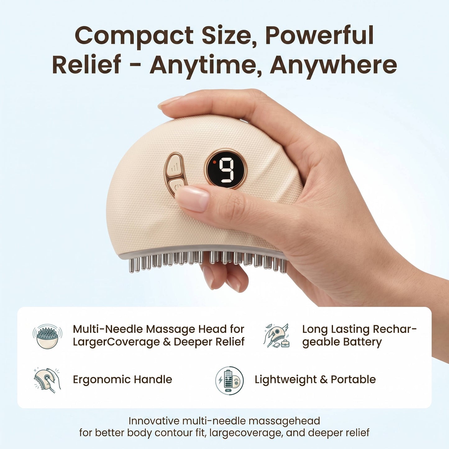 Heated Jaw and Neck Massager, Jaw Massage Tool with Vibration, Ergonomic Multi Point Design