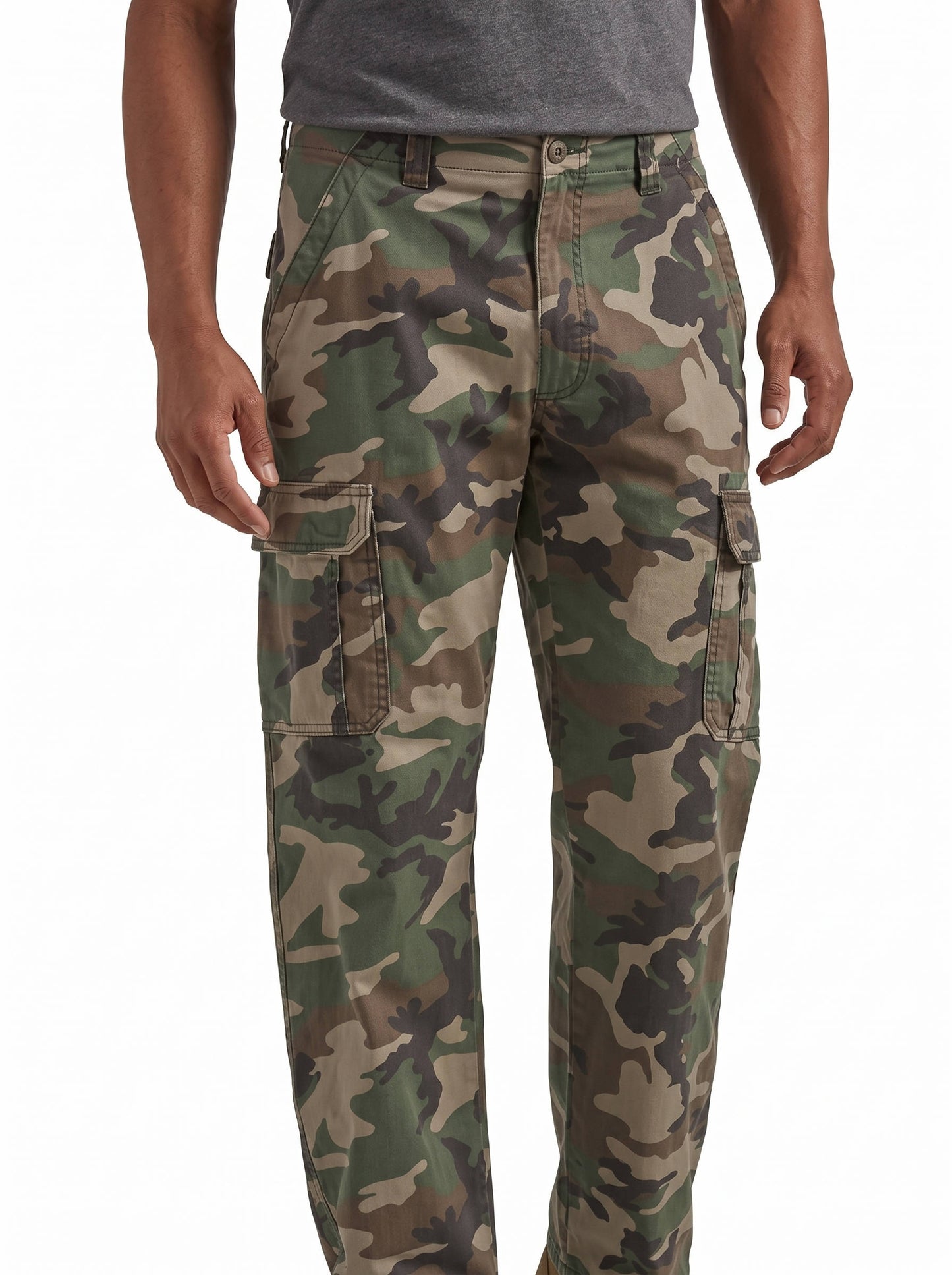 Cargo Hunting Pants with Stretch Twill Fabric and Six Pockets for Men
