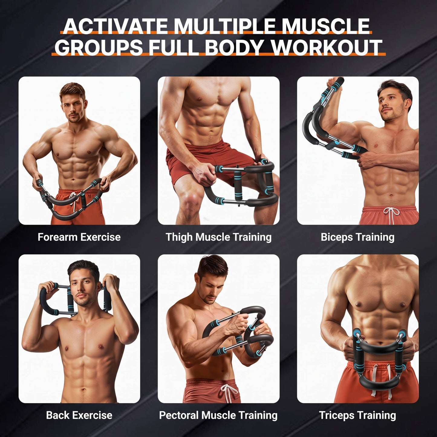 Adjustable Power Twister Bar, Portable Spring Resistance, Upper Body Strength Trainer for Chest, Shoulders and Arms
