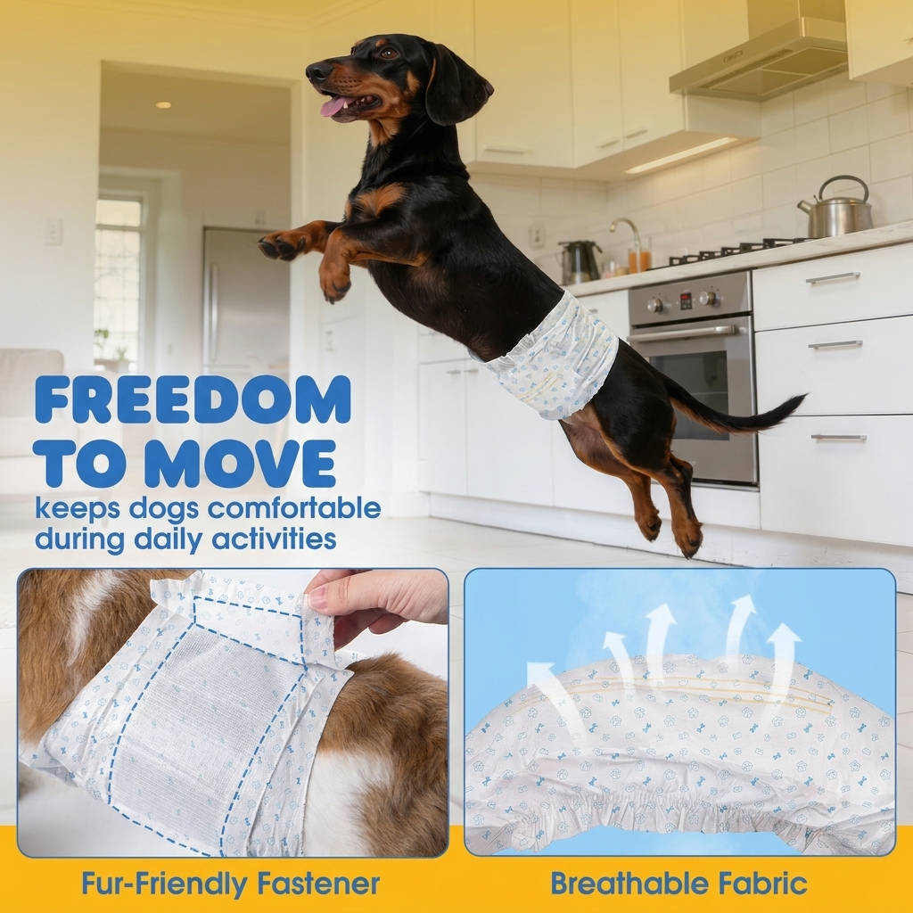 100 Count Dog Belly Bands for Male Dogs, Disposable Male Dog Diapers, Leakproof Dog Wraps with Wetness Indicator