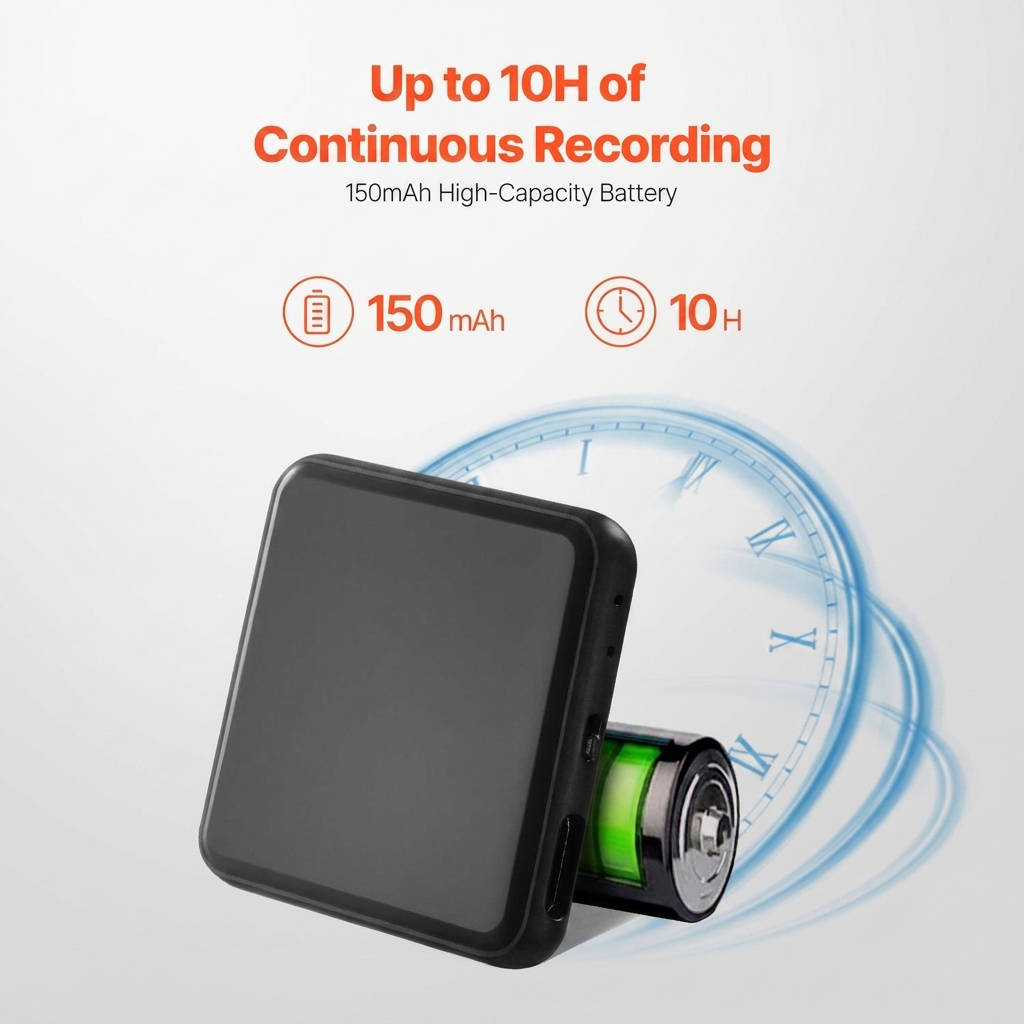 Double Sided Magnetic Voice Activated Recorder, AI Noise Reduction Digital Voice Recorder with MP3 and USB C