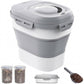 30 to 35 Lbs Dog Food Storage Container, Collapsible Airtight Pet Food Storage with Wheels, Scoop and 2 Containers