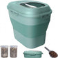 30 to 35 Lbs Dog Food Storage Container, Collapsible Airtight Pet Food Storage with Wheels, Scoop and 2 Containers